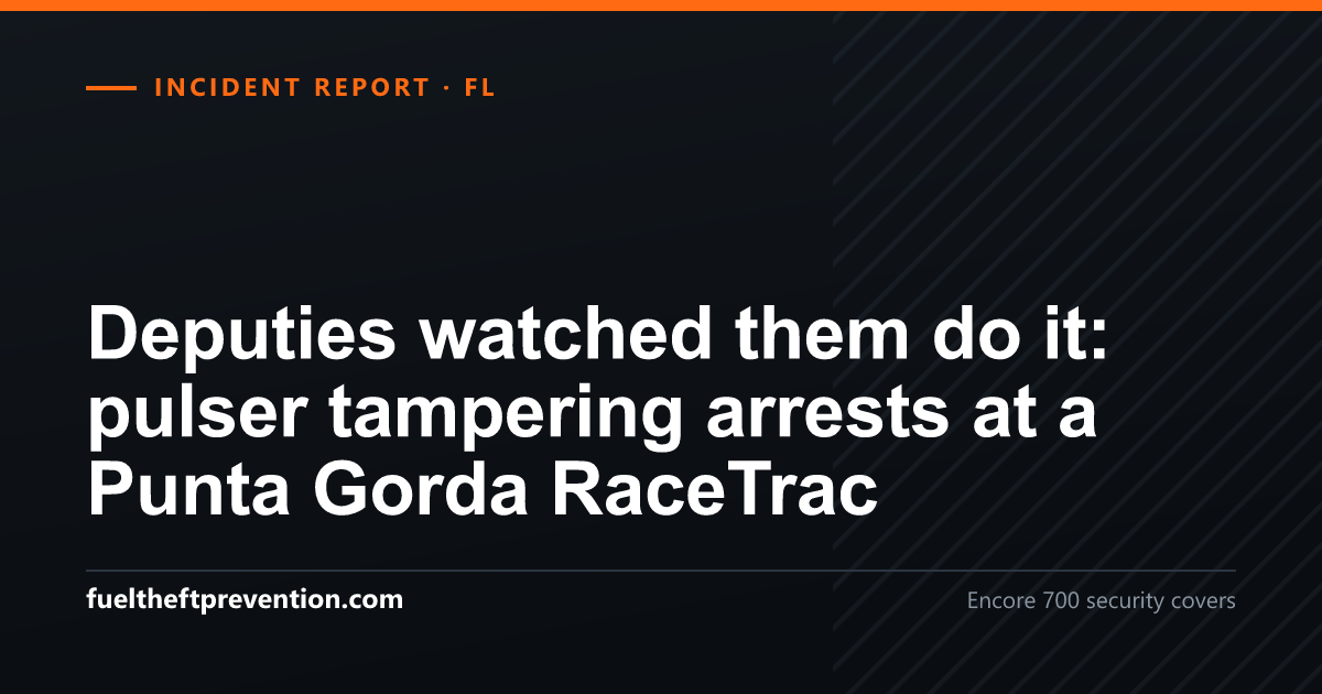 Social preview image for: Deputies watched them do it: pulser tampering arrests at a Punta Gorda RaceTrac